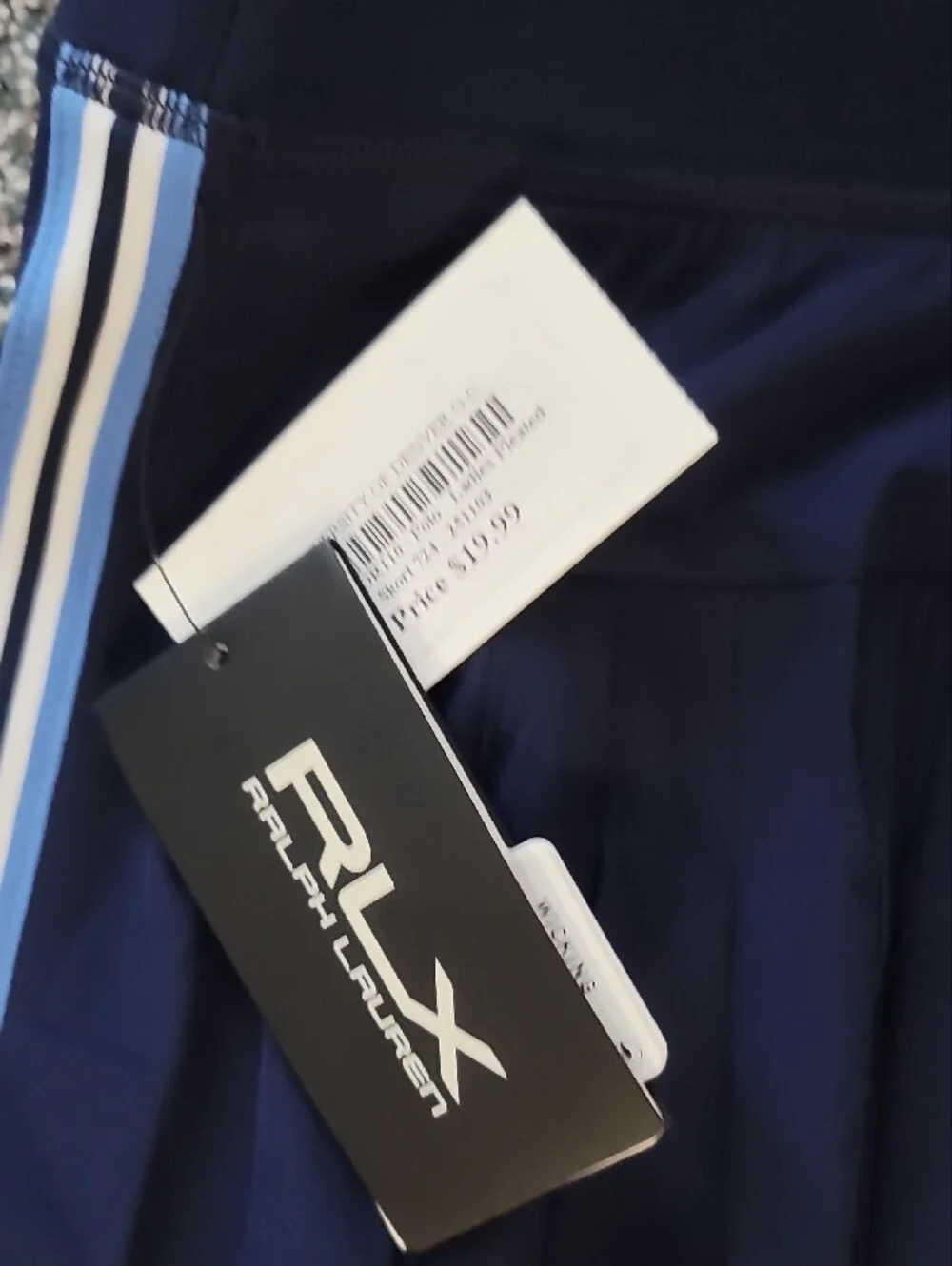 Ralph Lauren Navy Pleated Mini Skirt with Side Stripe